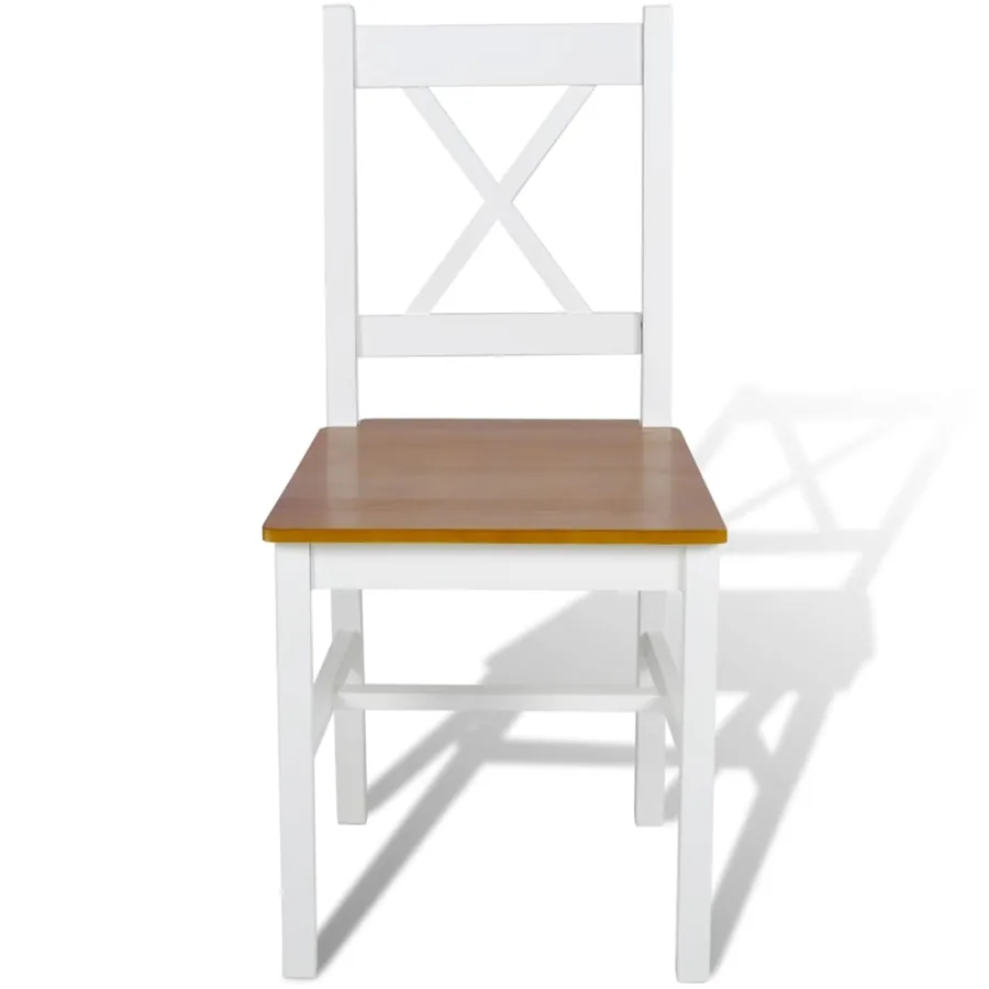 Chaises à manger lot de 2 blanc bois de pin - 2