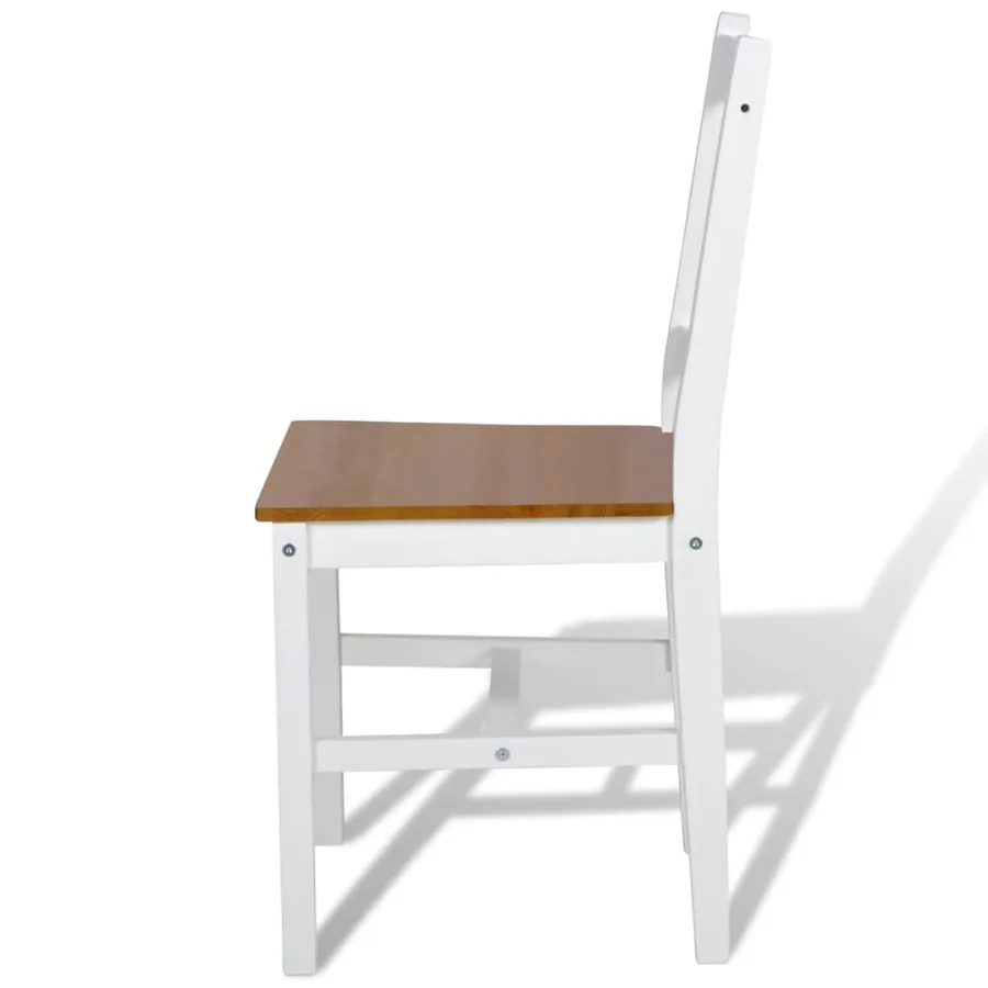 Chaises à manger lot de 2 blanc bois de pin - 4