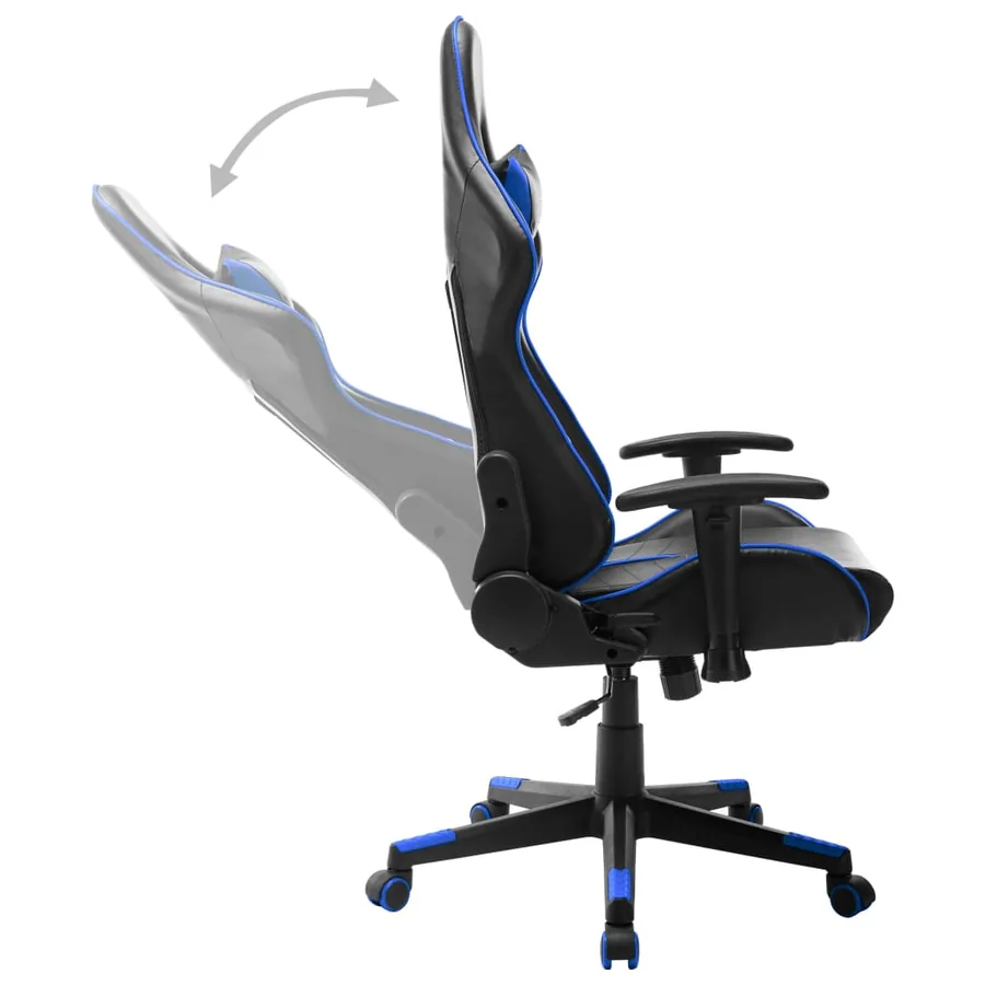 Chaise de jeu Noir et bleu Cuir artificiel - 3