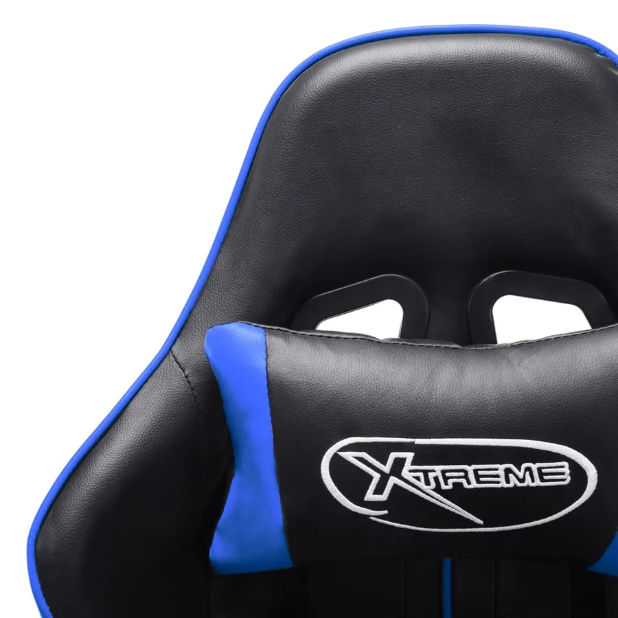 Chaise de jeu Noir et bleu Cuir artificiel - 6