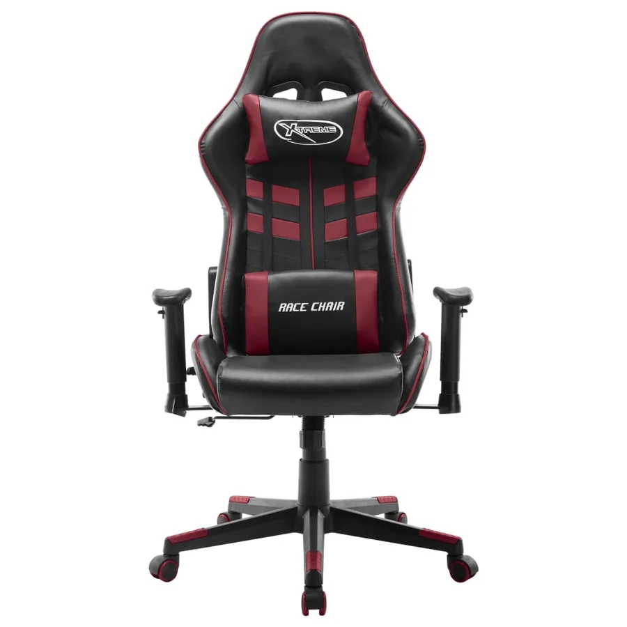 Chaise de jeu Noir et rouge bordeaux Cuir artificiel - 2