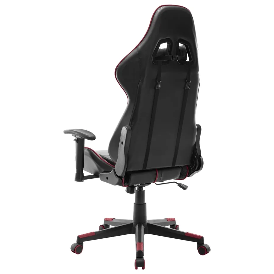 Chaise de jeu Noir et rouge bordeaux Cuir artificiel - 4