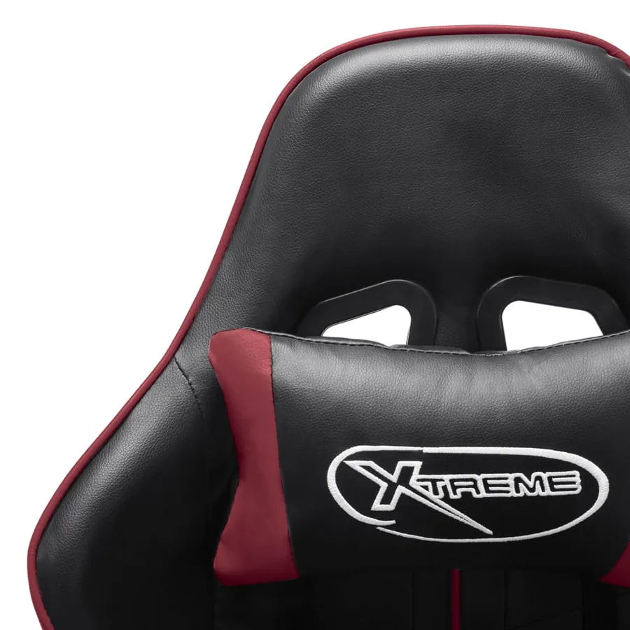 Chaise de jeu Noir et rouge bordeaux Cuir artificiel - 6