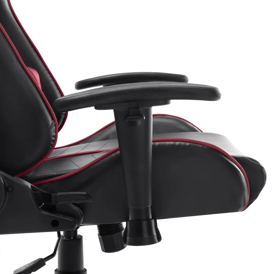 Chaise de jeu Noir et rouge bordeaux Cuir artificiel - 7