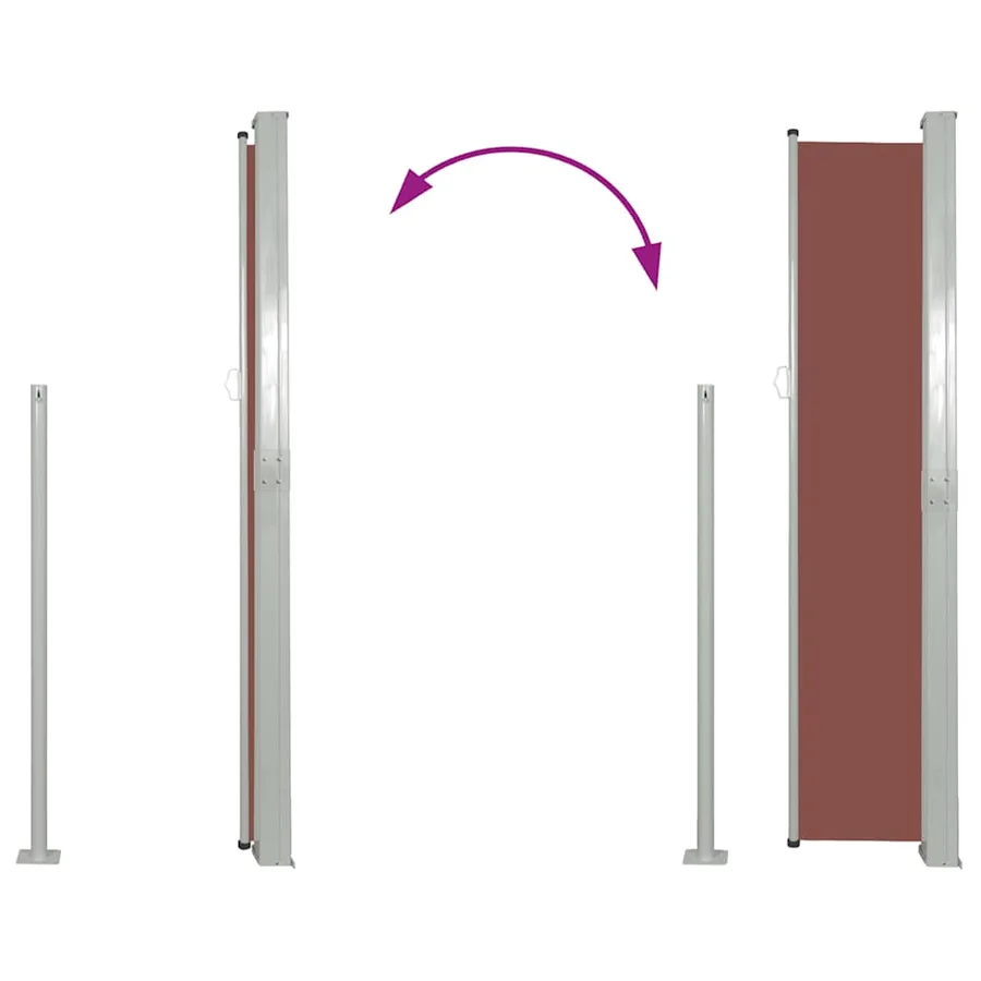 Auvent latéral rétractable de patio 170x300 cm Marron - 7