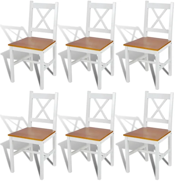 Chaises à manger lot de 6 blanc pinède