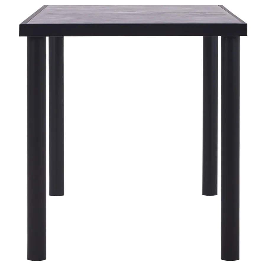 Table à manger Noir et gris béton 140x70x75 cm MDF - 3