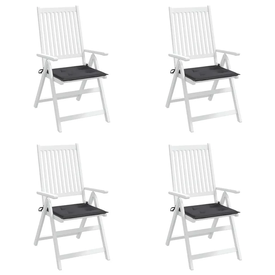 Coussins de chaise de jardin lot de 4 anthracite 50x50x4 cm - 4