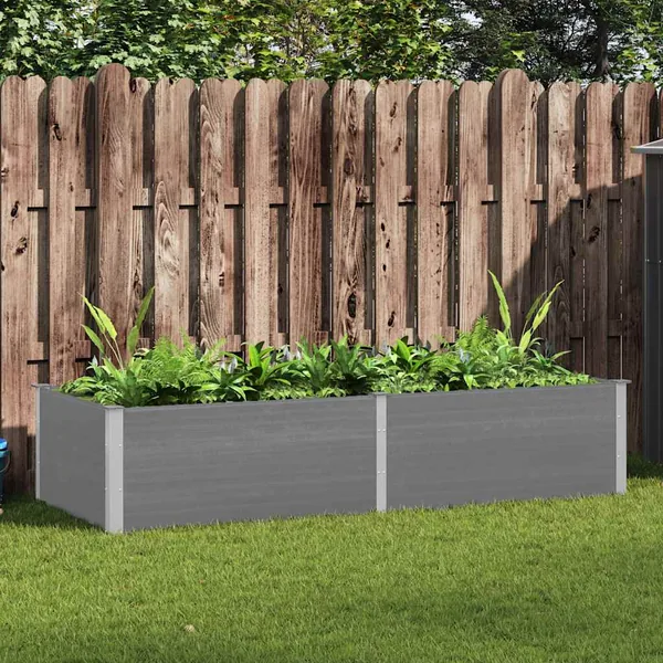 Lit surélevé de jardin 250x100x54 cm WPC Gris