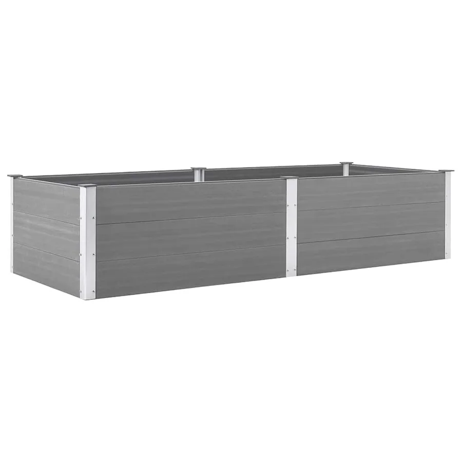 Lit surélevé de jardin 250x100x54 cm WPC Gris - 2