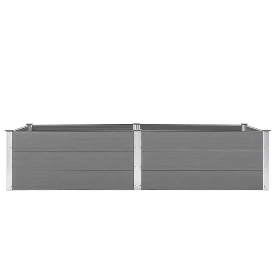 Lit surélevé de jardin 250x100x54 cm WPC Gris - 4