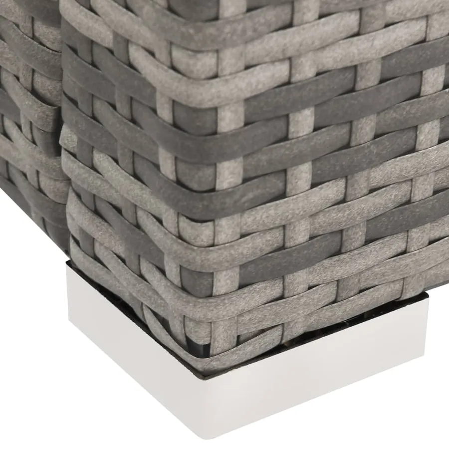 Chaise longue double Résine tressée Gris - 6