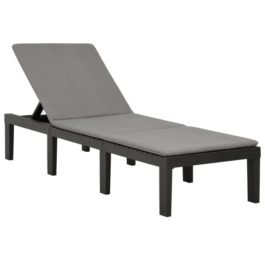 Chaise longue avec coussin Plastique Blanc - 10