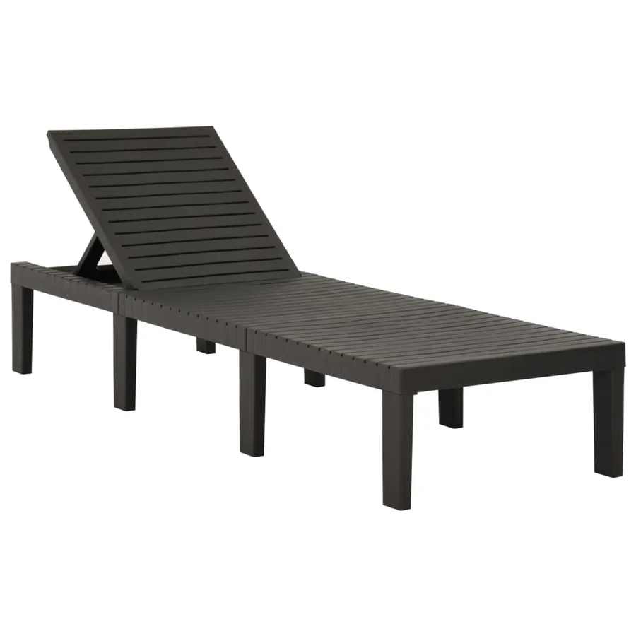 Chaise longue avec coussin Plastique Blanc - 11
