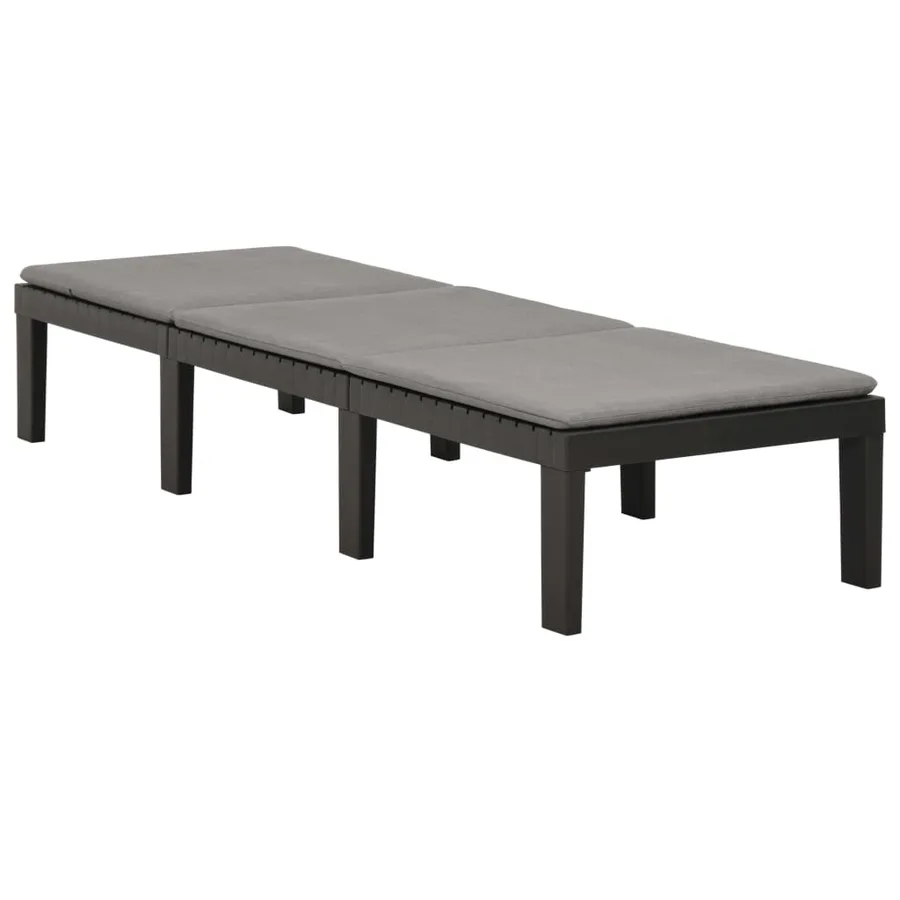 Chaise longue avec coussin Plastique Blanc - 12