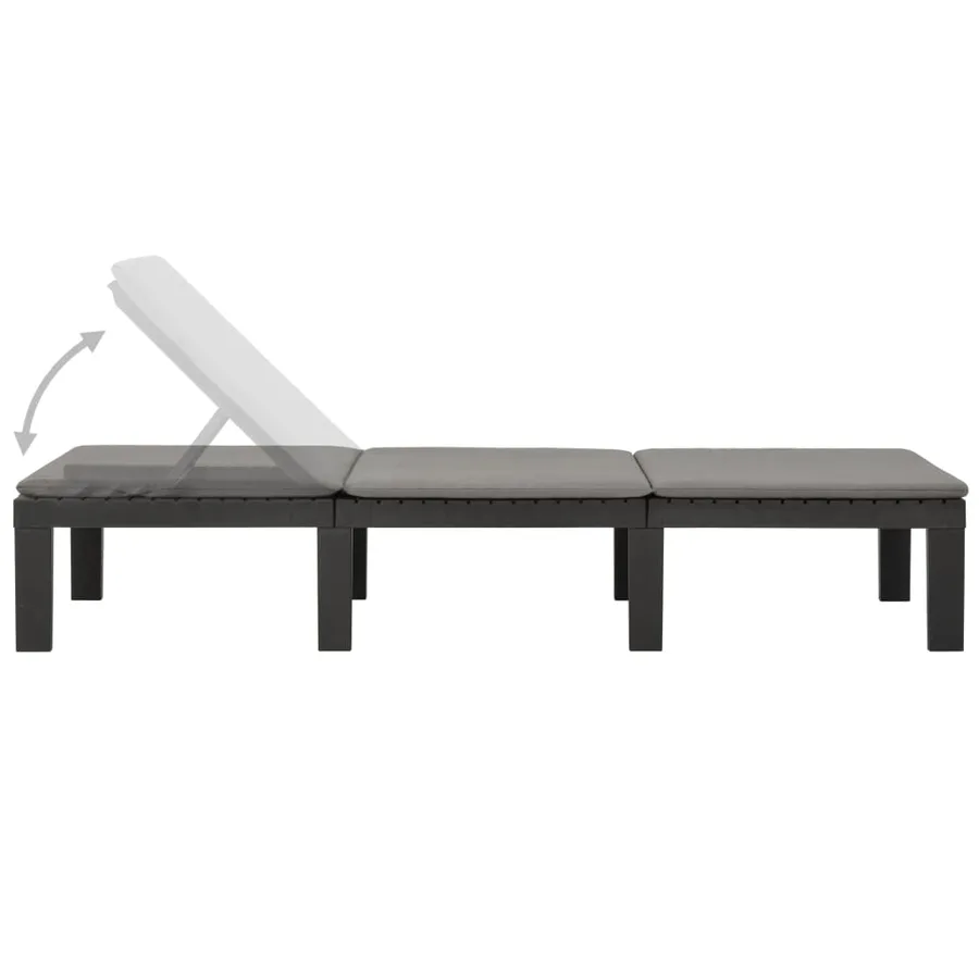 Chaise longue avec coussin Plastique Blanc - 14