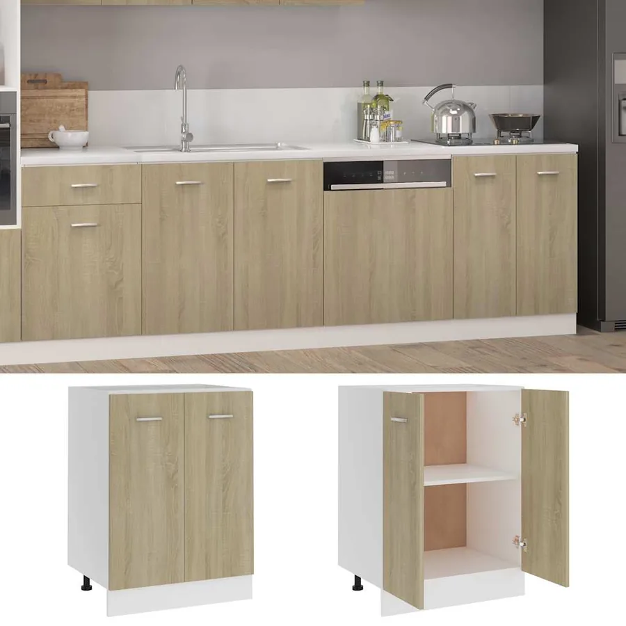 Meuble bas "Lyon" Chêne Sonoma 60 x 46 x 81,5 cm Bois d'ingénierie - 2