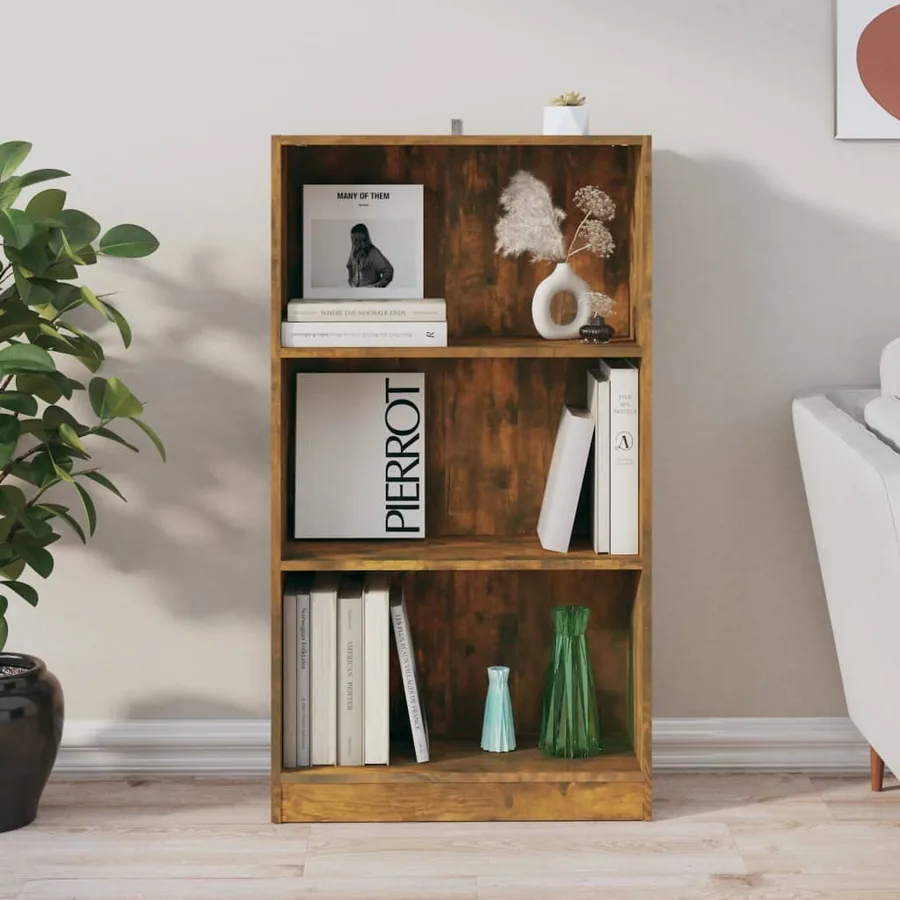 Bibliothèque Chêne fumé 60x24x109 cm Bois d'ingénierie - 3