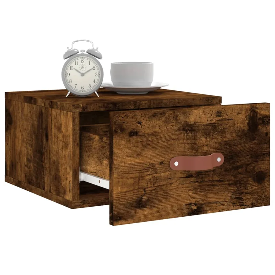 Tables de chevet murales 2 pcs chêne fumé 35x35x20 cm - 11
