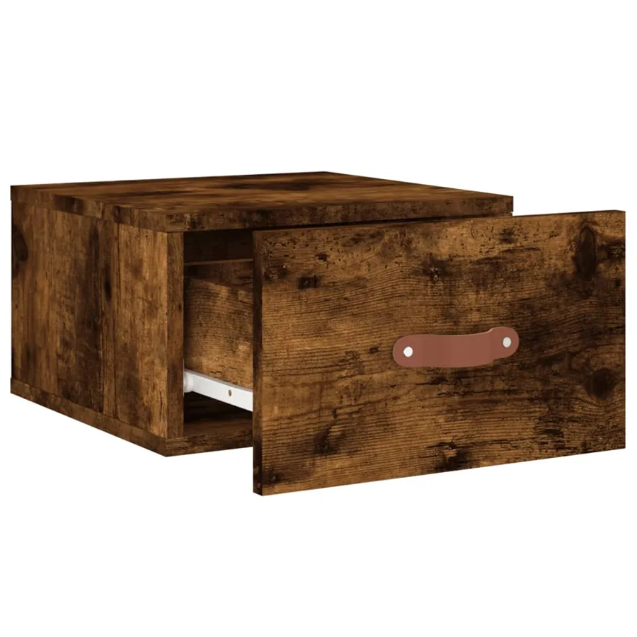 Tables de chevet murales 2 pcs chêne fumé 35x35x20 cm - 5