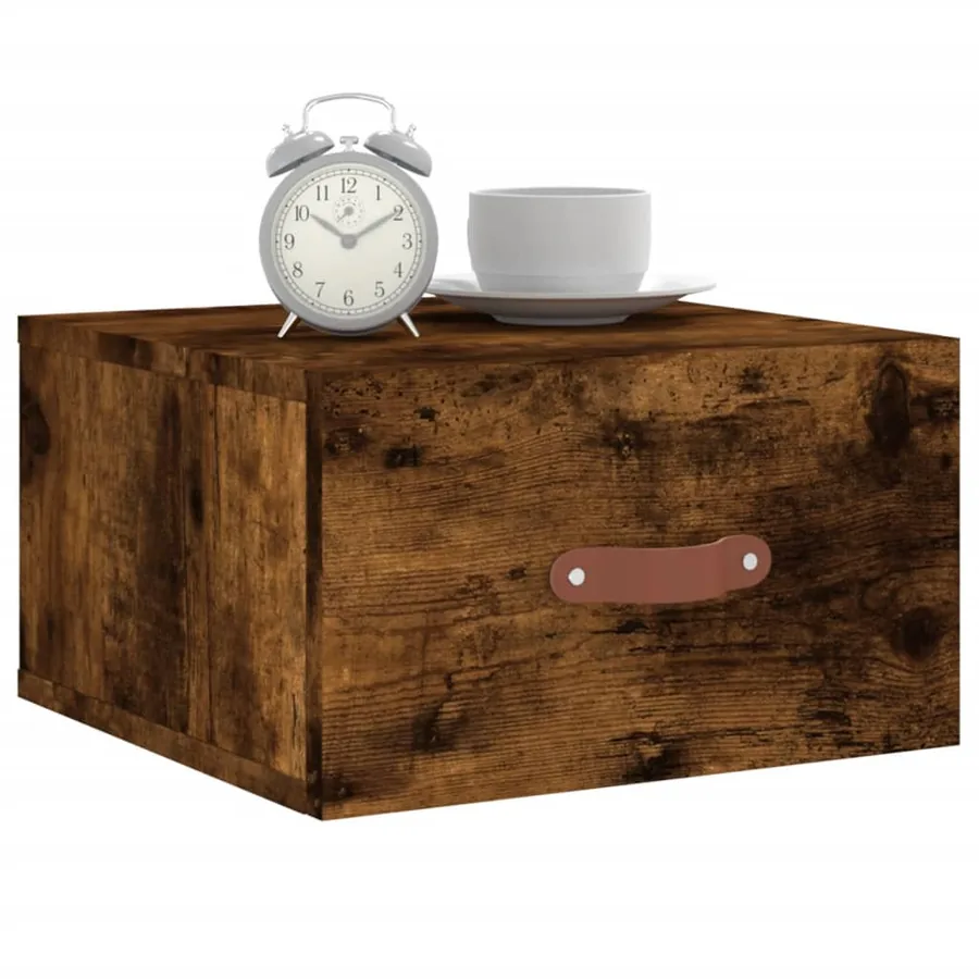 Tables de chevet murales 2 pcs chêne fumé 35x35x20 cm - 8
