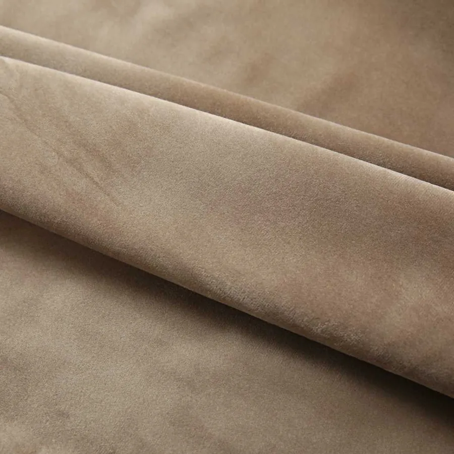 Rideaux occultants avec crochets 2 pcs Velours Beige 140x245 cm - 3