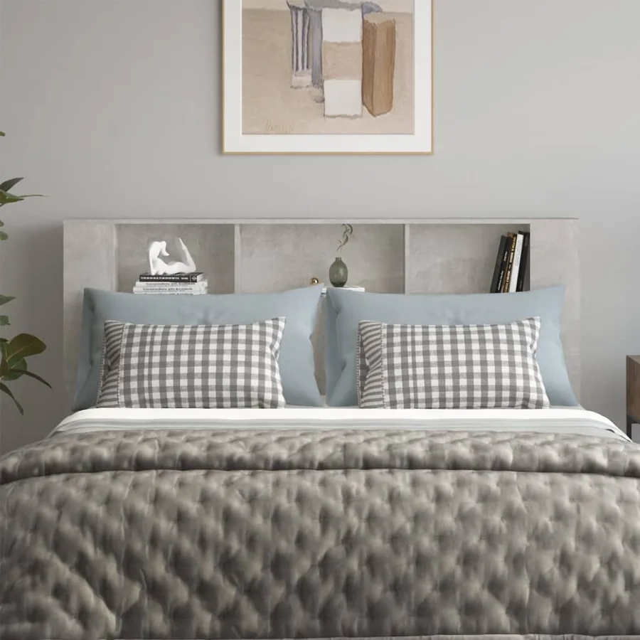 Armoire de tête de lit Gris béton 180x18,5x104,5 cm - 3