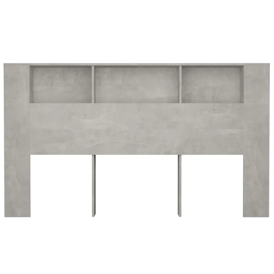 Armoire de tête de lit Gris béton 180x18,5x104,5 cm - 4