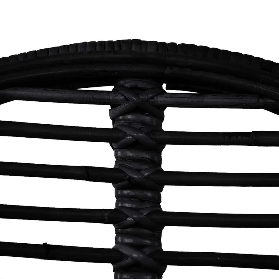 Chaises à manger lot de 6 noir rotin naturel - 4