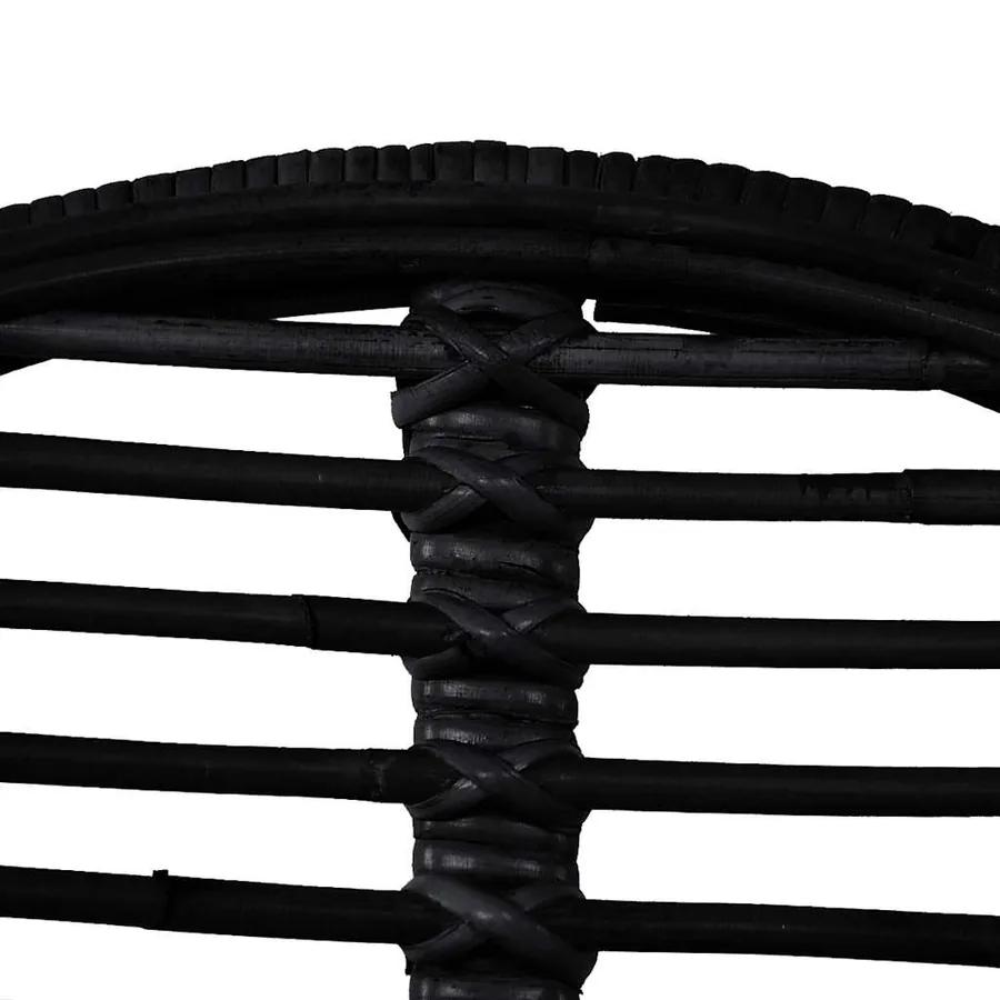 Chaises à manger lot de 4 noir rotin naturel - 4