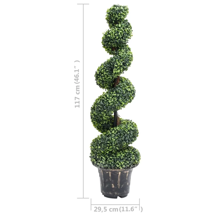 Plante de buis artificiel en spirale avec pot Vert 117 cm - 5
