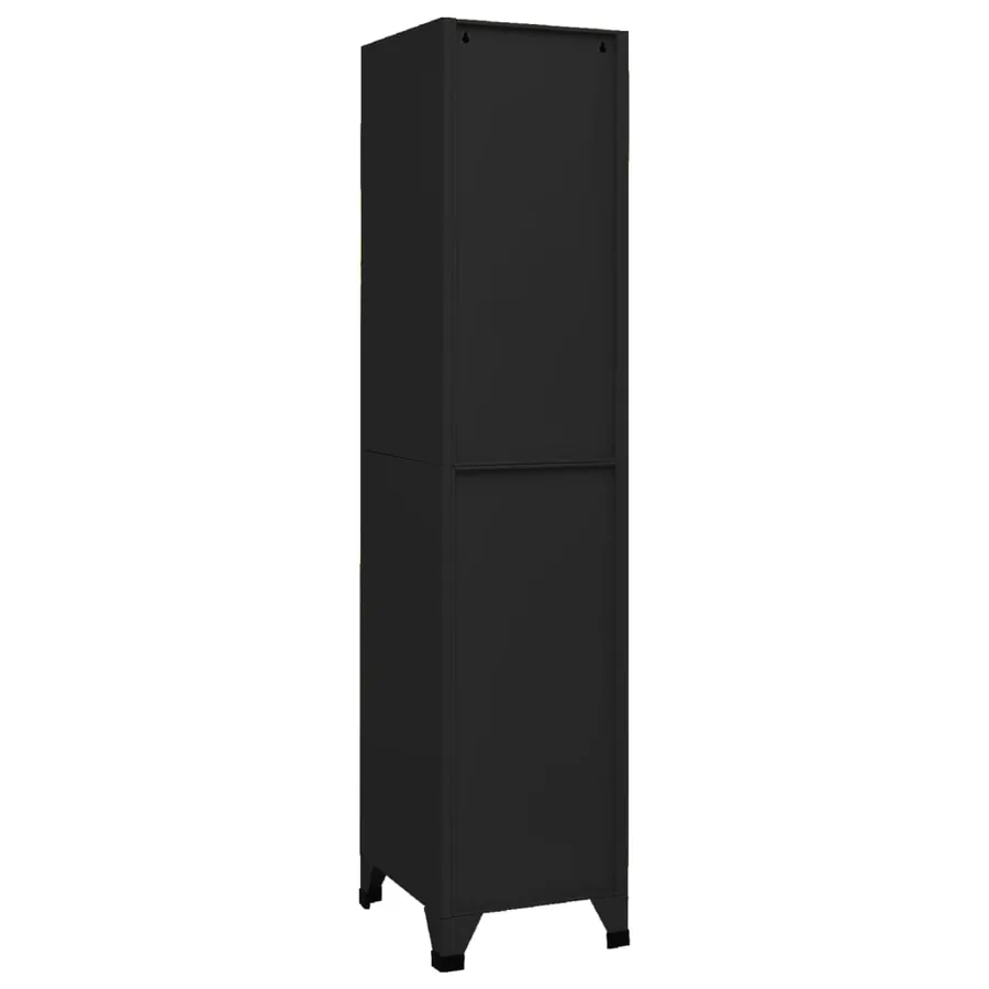 Armoire à casiers Noir 38x45x180 cm Acier - 3