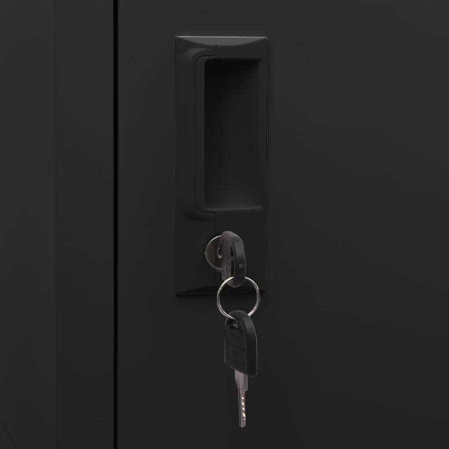 Armoire à casiers Noir 38x45x180 cm Acier - 7