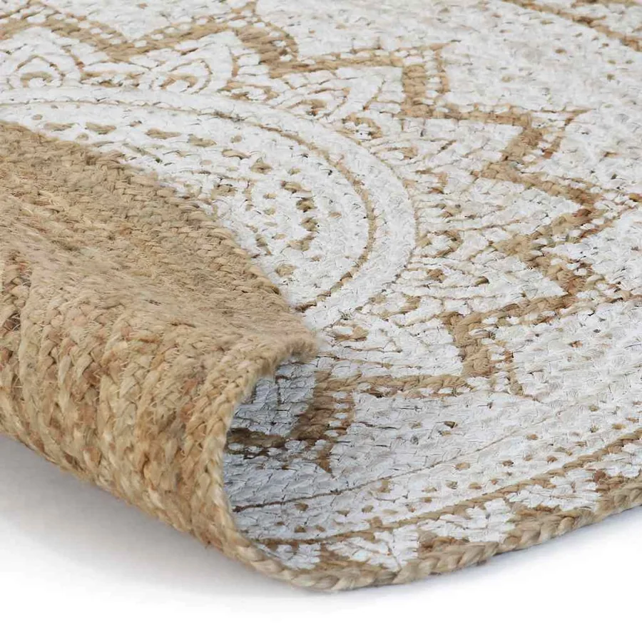 Tapis de sol Jute tressée imprimée 180 cm Rond - 2