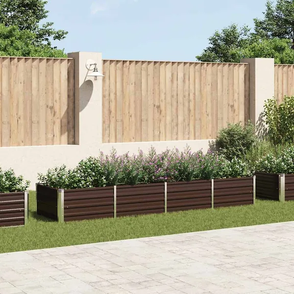 Lit surélevé de jardin Marron 320x80x45 cm Acier galvanisé
