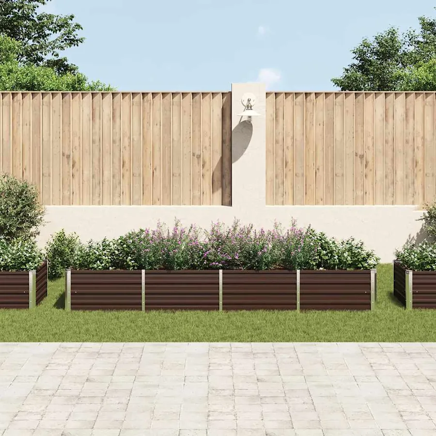 Lit surélevé de jardin Marron 320x80x45 cm Acier galvanisé - 3
