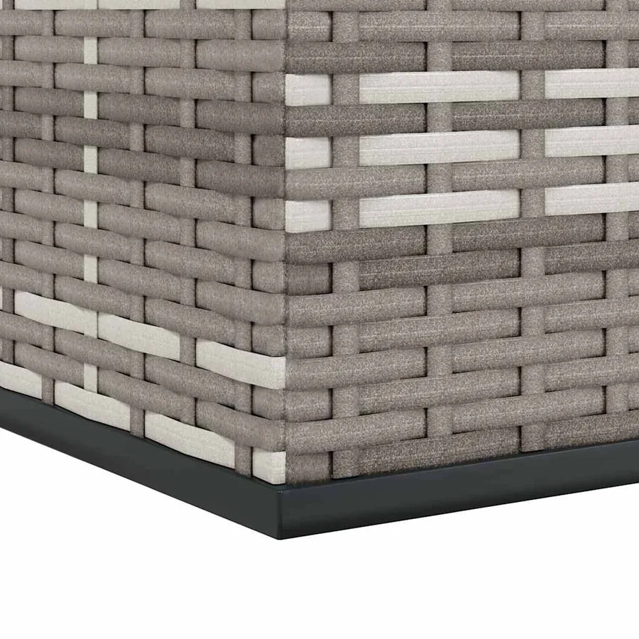Boîte à coussins de jardin Résine tressée 145x100x103 cm Gris - 7