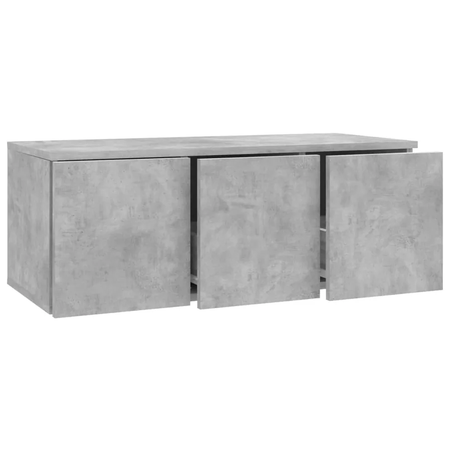 Meuble TV Gris béton 80x34x30 cm Bois d'ingénierie - 5