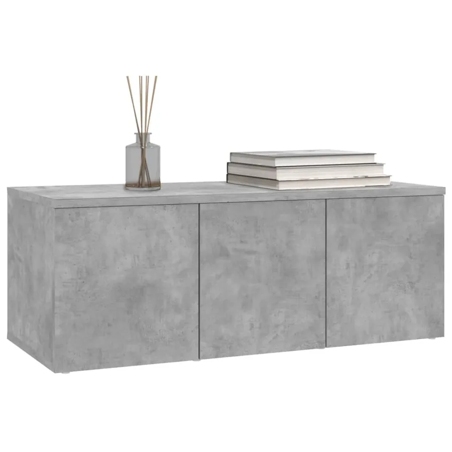 Meuble TV Gris béton 80x34x30 cm Bois d'ingénierie - 7