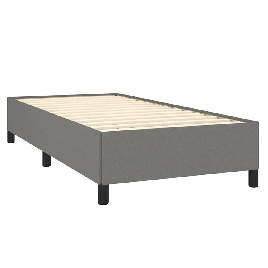 Sommier à lattes de lit avec matelas Gris foncé 100x200cm Tissu - 4