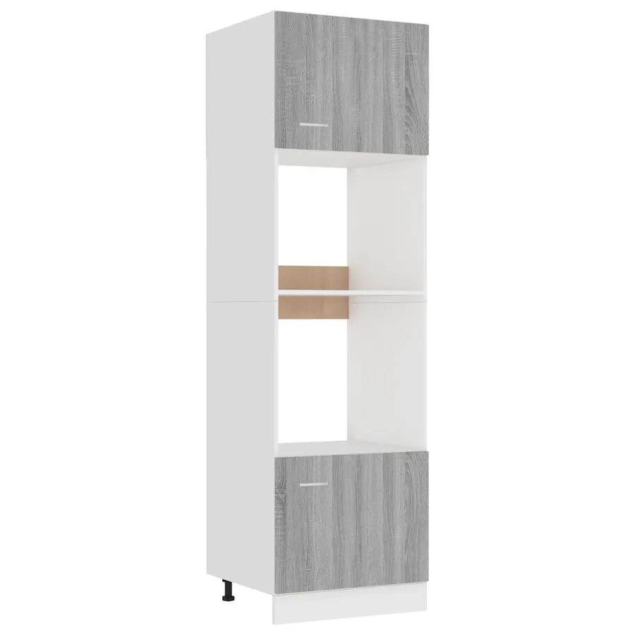 Meuble micro-ondes "Lyon" Gris Sonoma 60 x 57 x 207 cm Bois d'ingénierie - 2