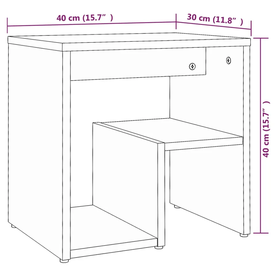 Tables de chevet 2 pcs Sonoma gris 40x30x40 cm Bois ingénierie - 8
