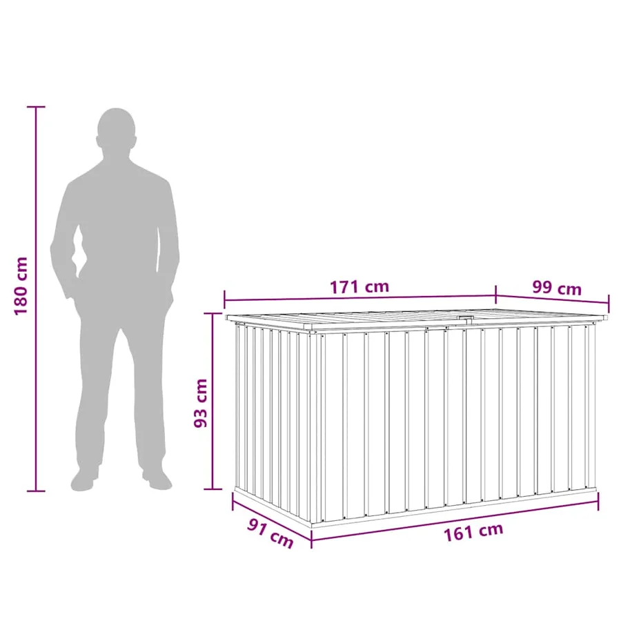 Boîte de rangement de jardin Vert 171x99x93 cm - 6