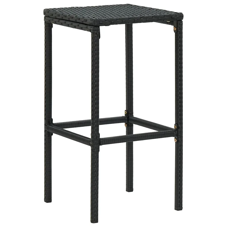 Tabourets de bar avec coussins lot de 6 noir résine tressée - 3