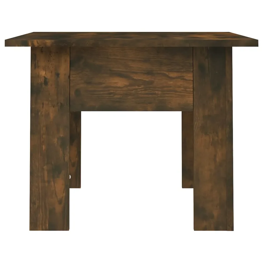 Table basse chêne fumé 55x55x42 cm bois d'ingénierie - 5