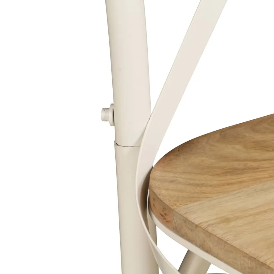 Chaises à dossier croisé lot de 4 blanc bois de manguier massif - 8