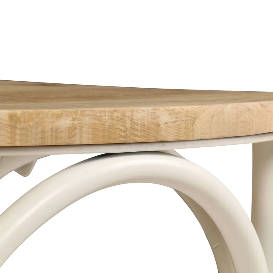 Chaises à dossier croisé lot de 4 blanc bois de manguier massif - 9