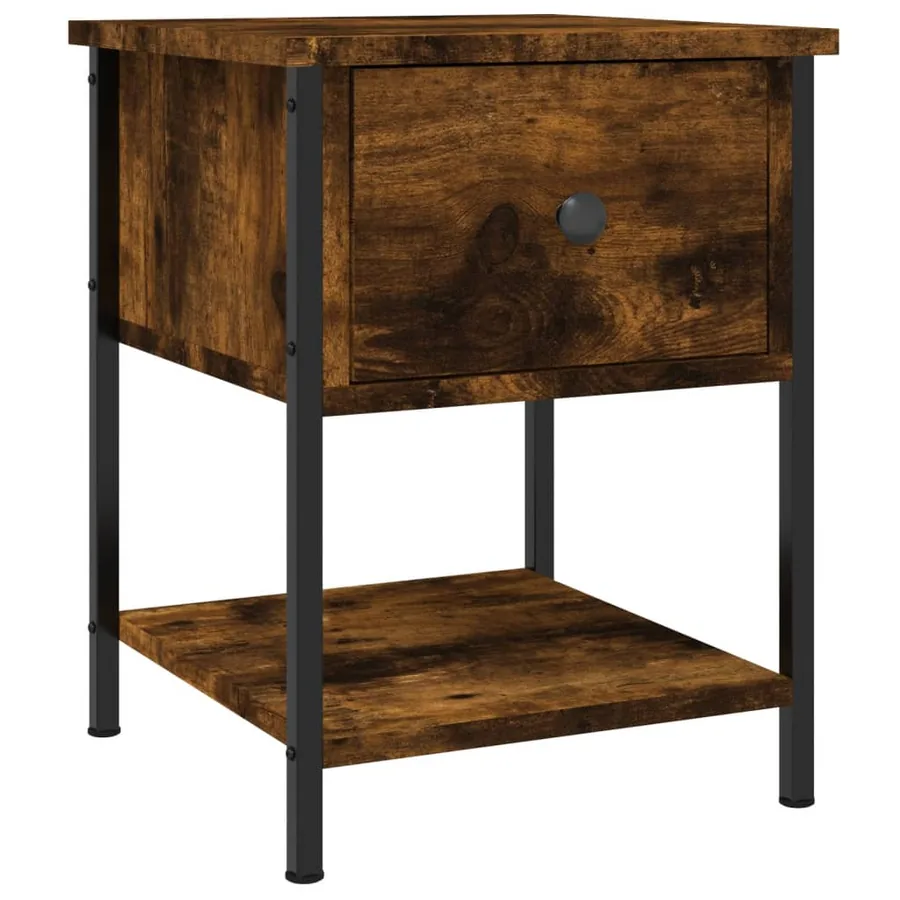 Tables de chevet 2pcs chêne fumé 34x35,5x45cm bois d’ingénierie - 3