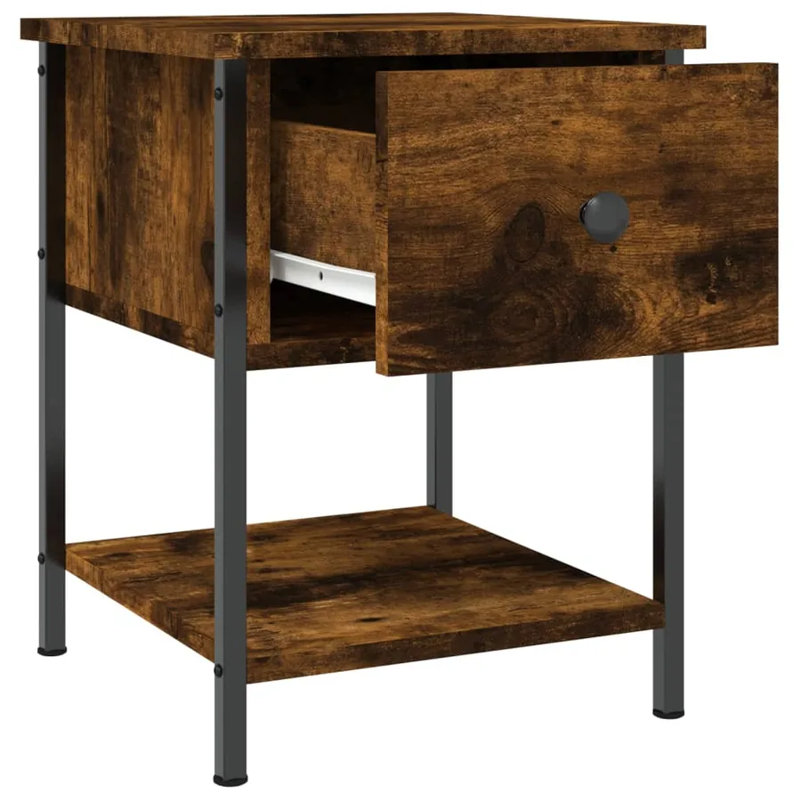 Tables de chevet 2pcs chêne fumé 34x35,5x45cm bois d’ingénierie - 6