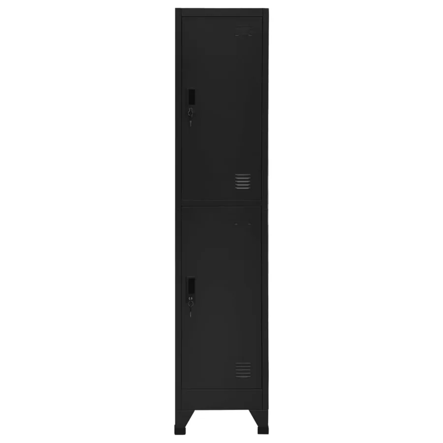 Armoire à casiers Noir 38x45x180 cm Acier - 2